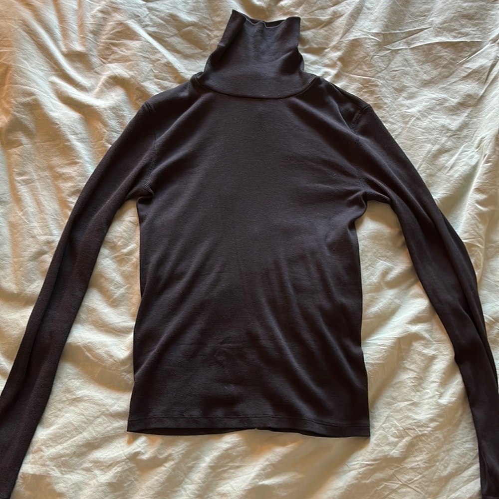 Black Everlane turtleneck: The Pima Micro-Rib Turtleneck